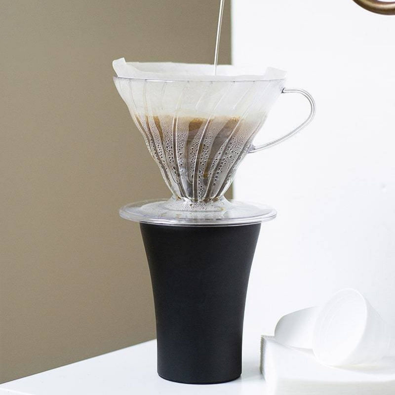 HARIO COFFEE DRIPPER V60 02 WITH FILTERS & SCOOP - CLEAR PLASTIC