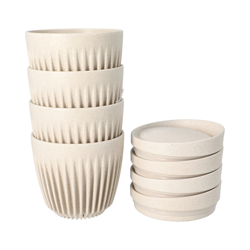 HUSKEE CUP & LID NATURAL - 6OZ/18CL (4 PACK)