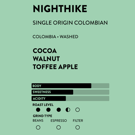Night Nike Espresso | Single Origin Colombia • Cocoa • Walnut • Toffee Apple