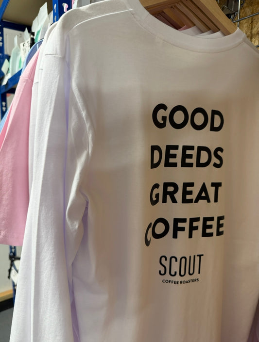 Good Deeds Long Sleeves - White Long Sleeve Tee
