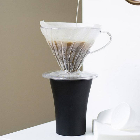 HARIO COFFEE DRIPPER V60 02 WITH FILTERS & SCOOP - CLEAR PLASTIC
