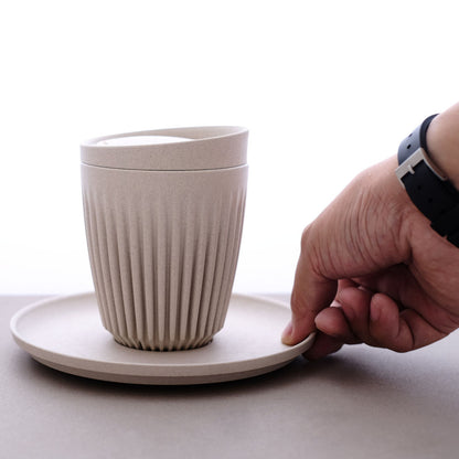 HUSKEE CUP & LID NATURAL - 12OZ/36CL (4 PACK)