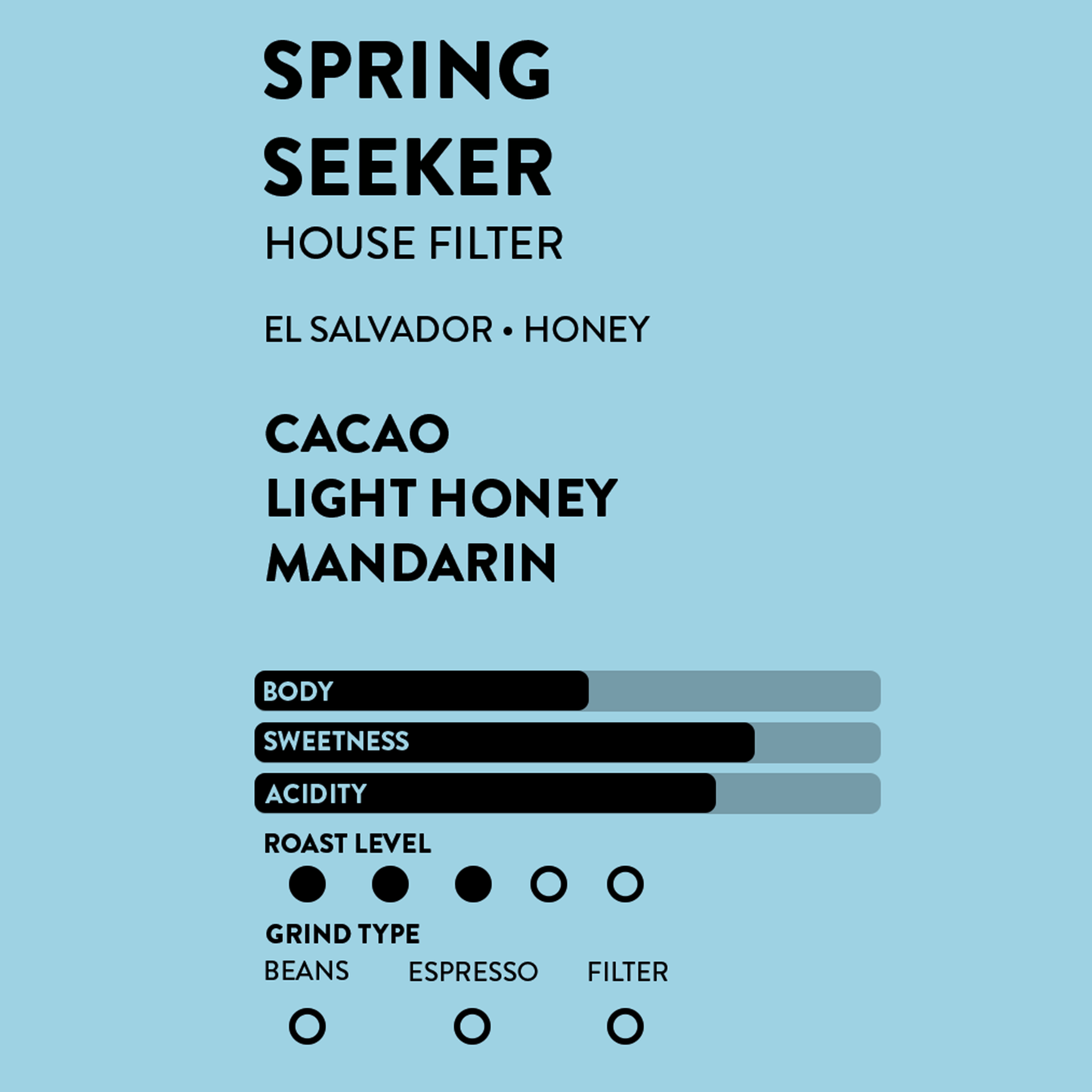 Spring Seeker | Cacao • Light Honey • Mandarin